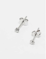 2mm crystal gem stud earrings in sterling silver