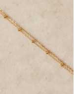 Lost Souls stainless steel 18ct gold plated multirow dainty ball chain bracelet